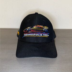 Vintage Indianapolis 500 Logo 7 Embroidered Hat IMS Racing Snapback Black 90s